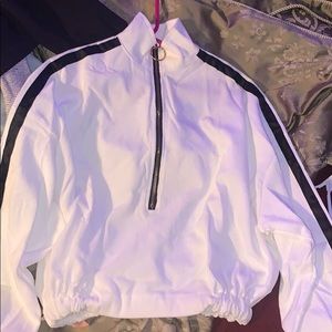 White zip up long sleeve